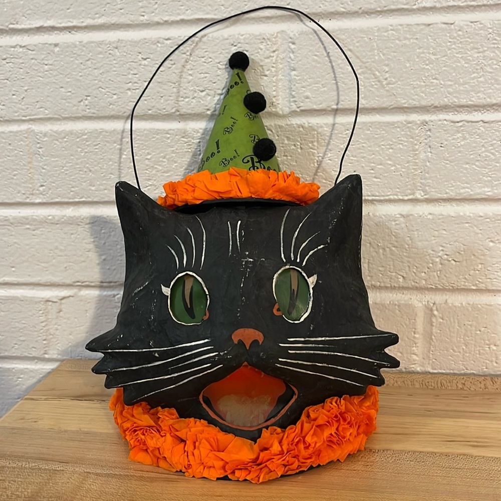 Bethany Lowe black cat Halloween lantern